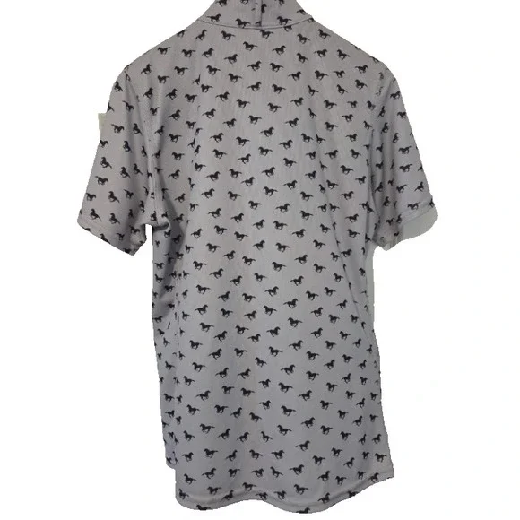 Kerrits Riding Top Equestrian AOP 1/4 Zip Short Sleeve Shirt Womens XL Vented - Picture 5 of 6